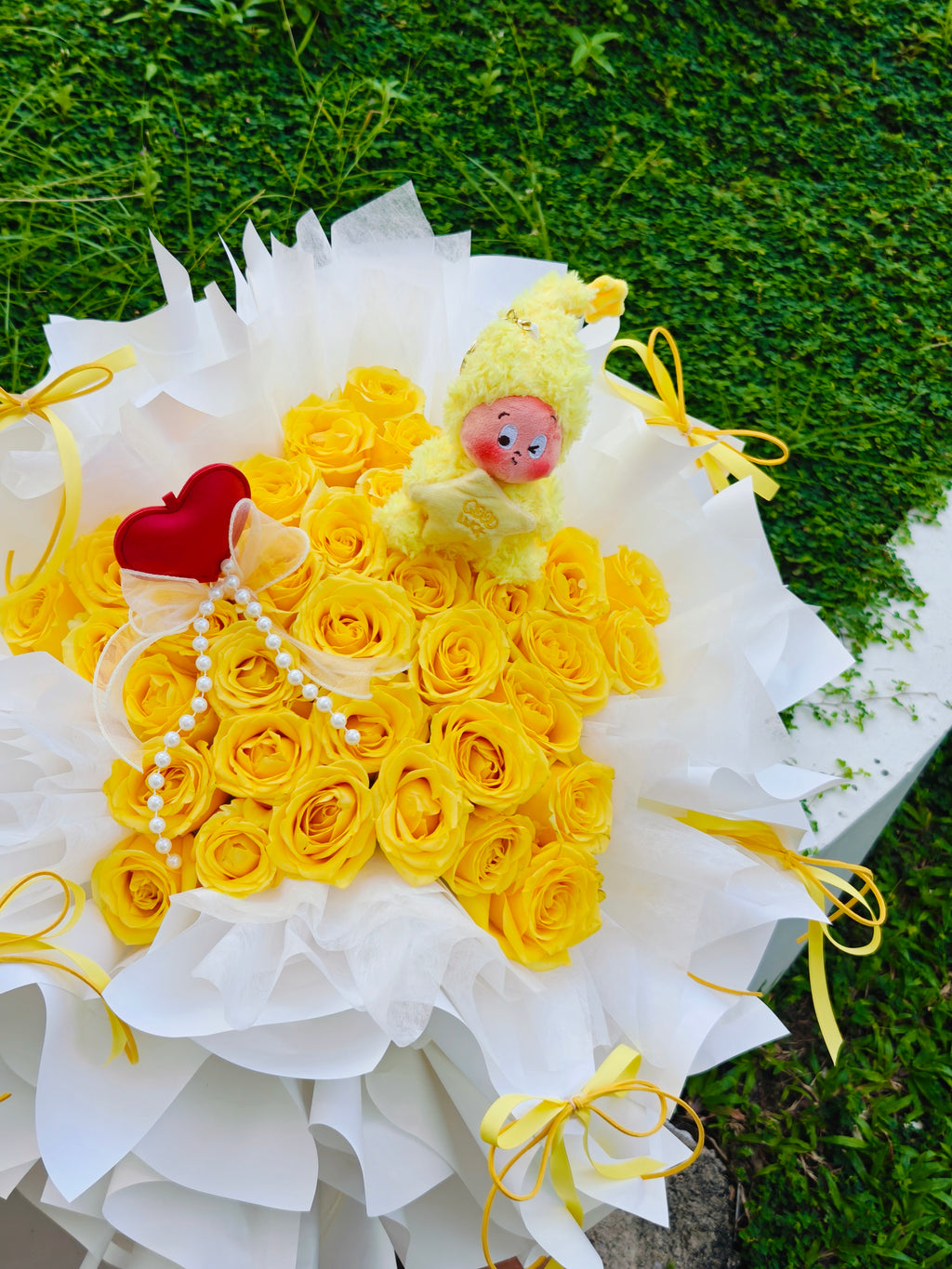 Golden Star Yellow Rose Bouquet 金枝玉叶星星人黄玫瑰花束