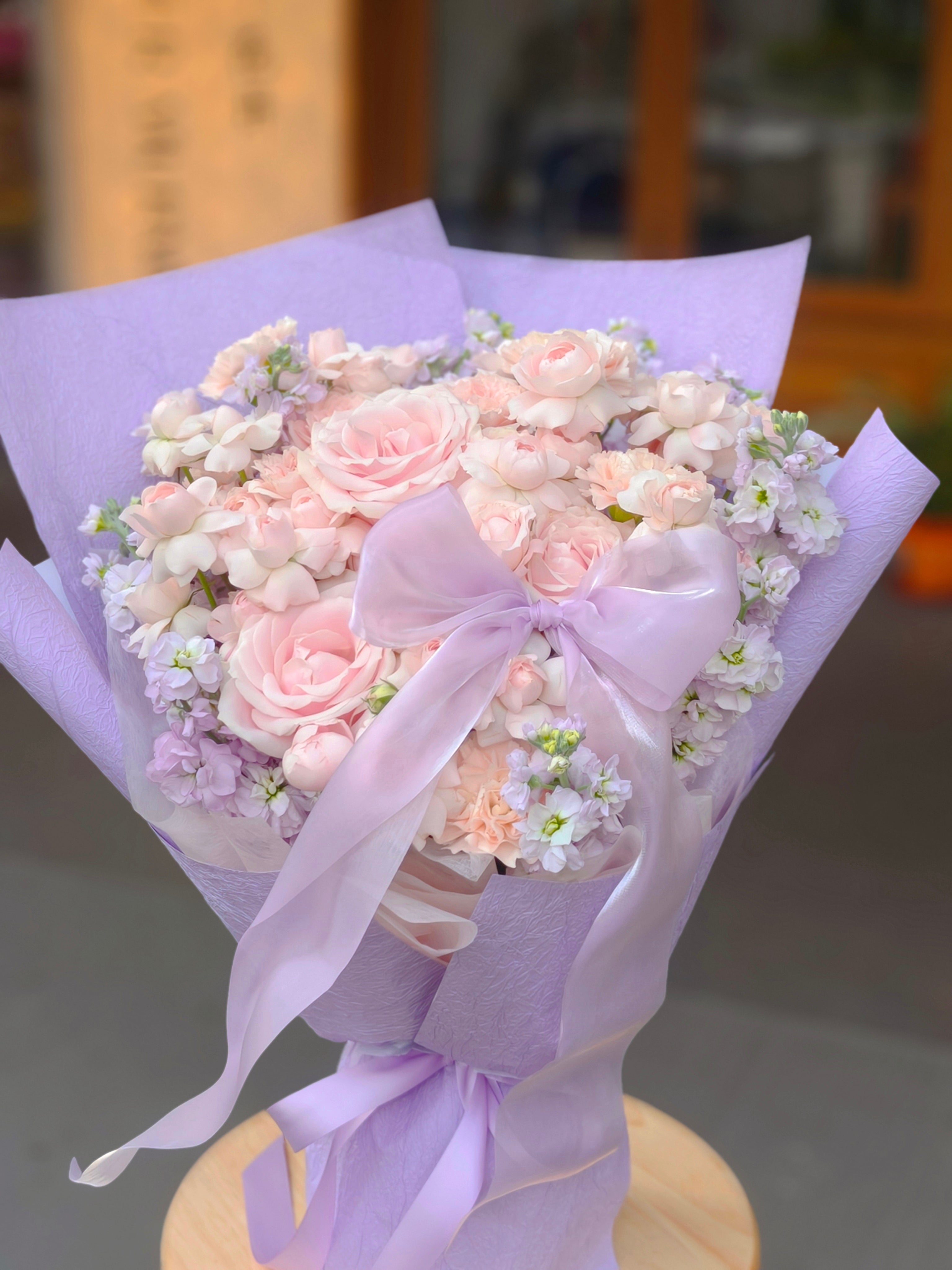 Fairy Kiss Violet Pink Purple Bouquet 仙子之吻紫罗兰粉紫花束